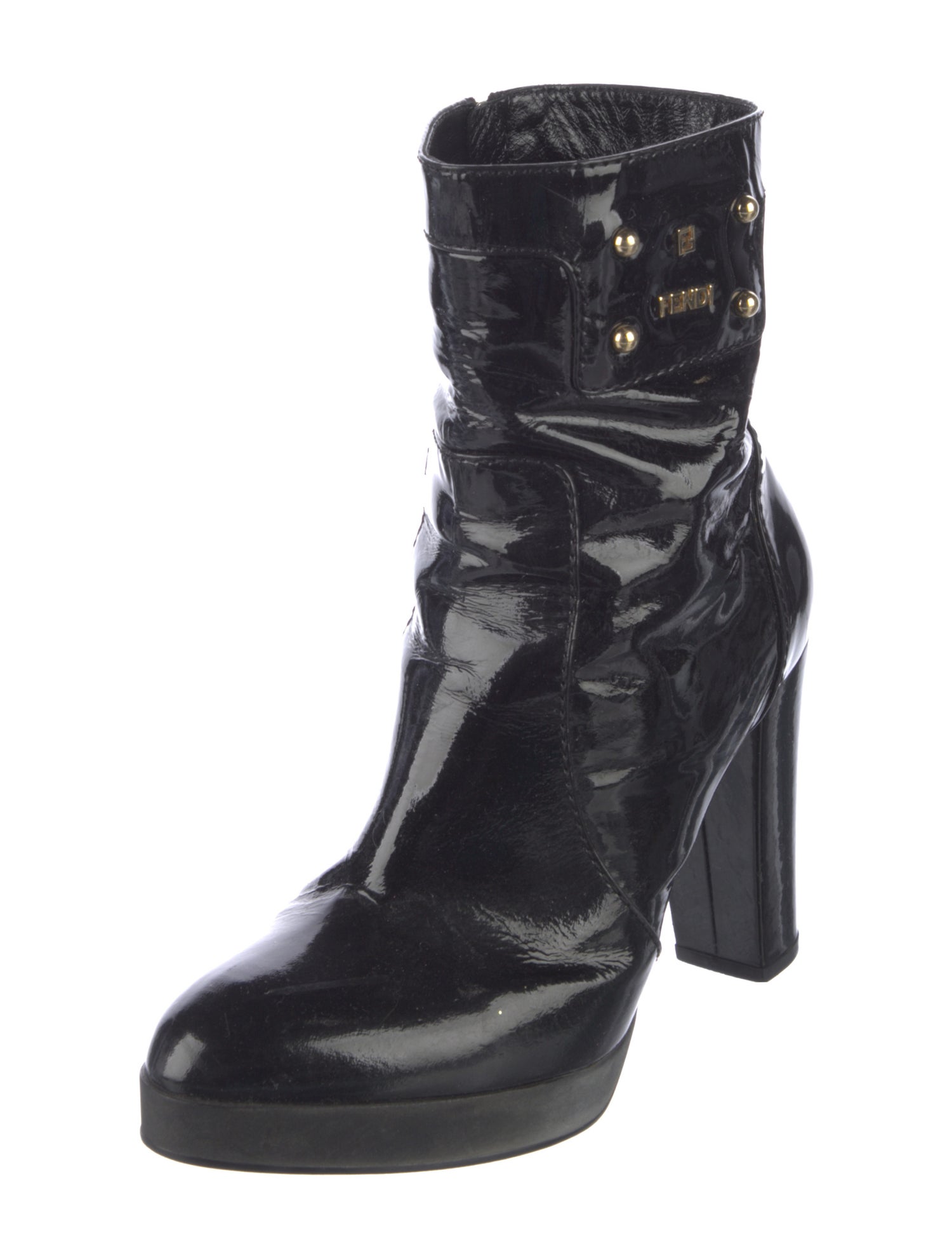 Fendi Patent Leather Combat Boots