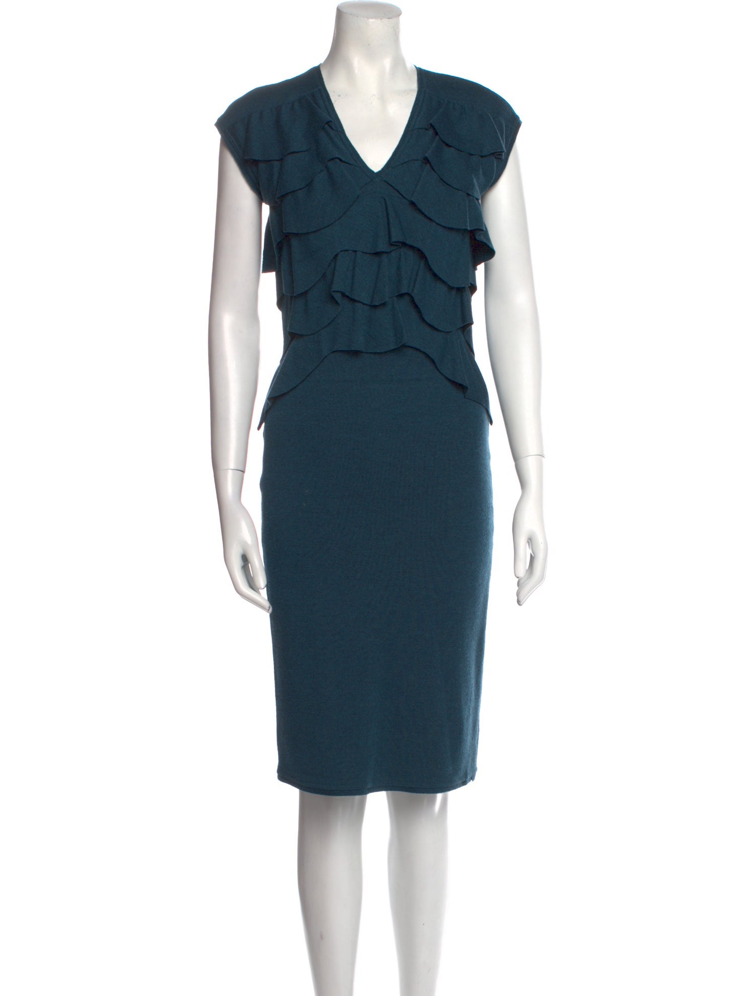 Fendi Virgin Wool Midi Length Dress