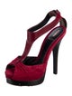 Fendi Suede T-Strap Sandals