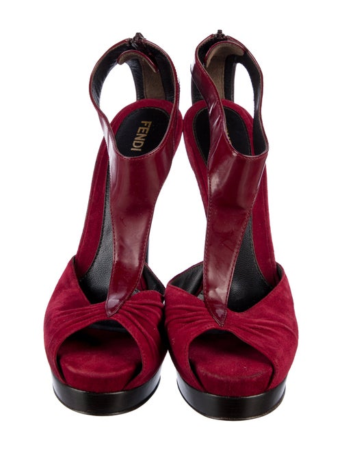 Fendi Suede T-Strap Sandals