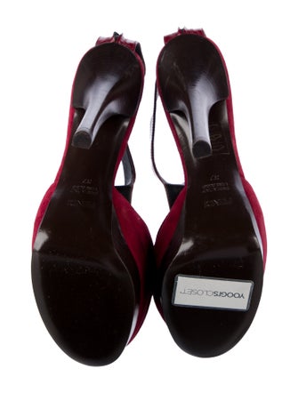 Fendi Suede T-Strap Sandals