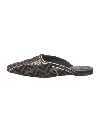 Fendi Zucca FF Logo Printed Mules