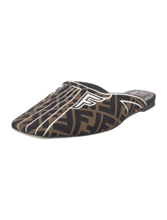 Fendi Zucca FF Logo Printed Mules
