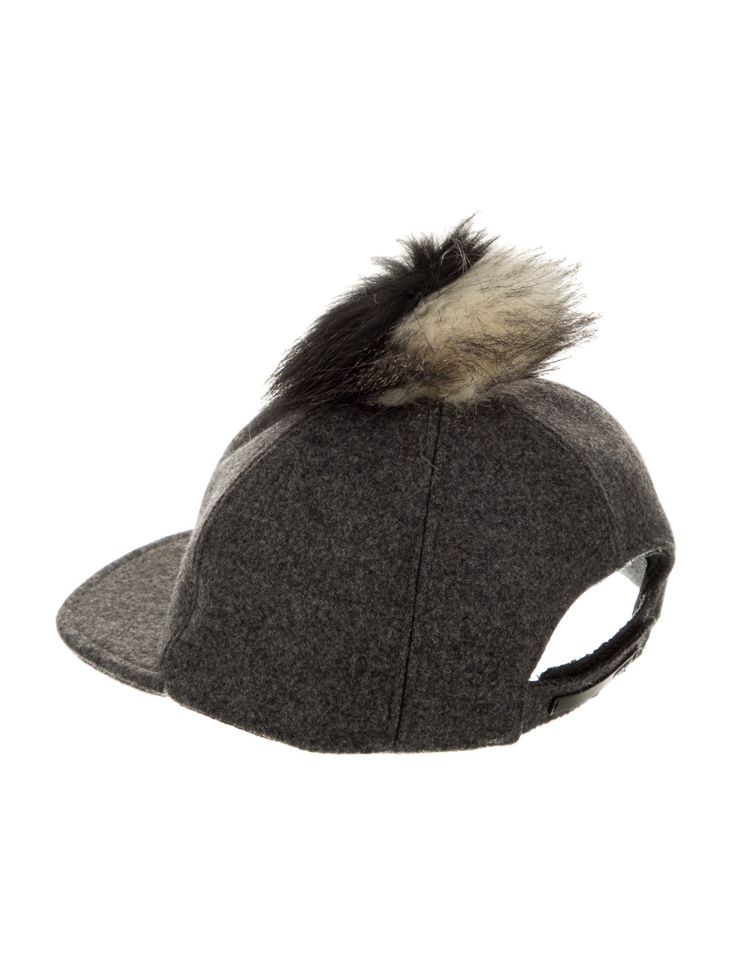 Fendi Fox Pom Pom Baseball Cap