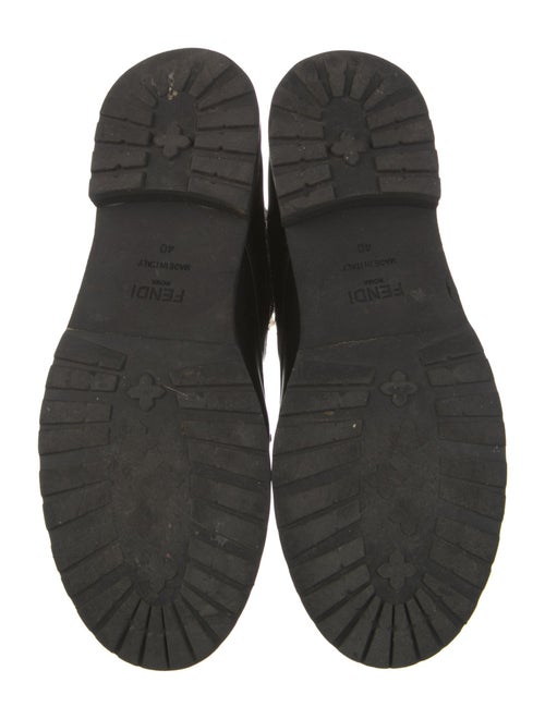 Fendi Zucca FF Logo Leather Combat Boots