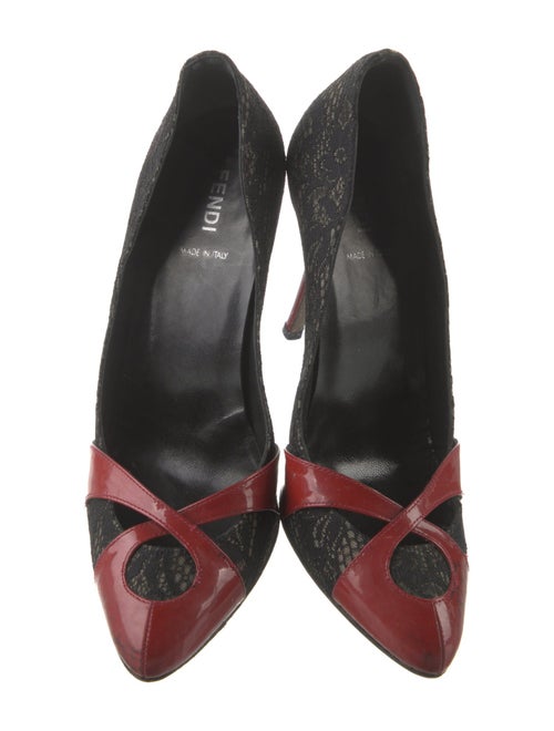 Fendi Lace Printed D'Orsay Pumps