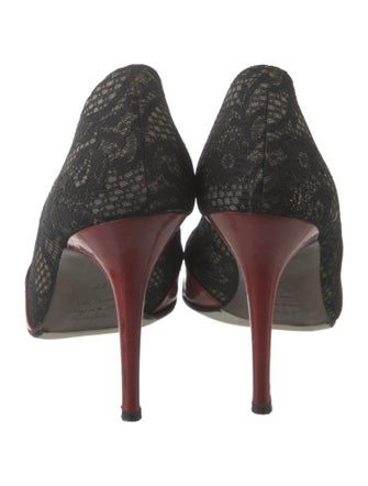 Fendi Lace Printed D'Orsay Pumps