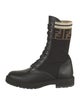 Fendi Zucca FF Logo Leather Combat Boots