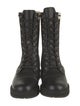 Fendi Zucca FF Logo Leather Combat Boots