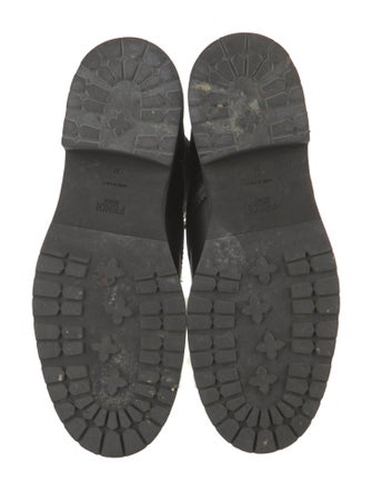 Fendi Zucca FF Logo Leather Combat Boots