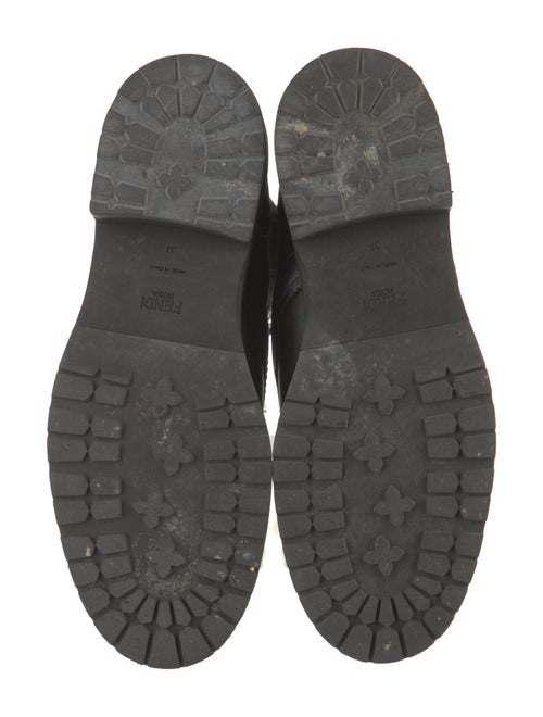 Fendi Zucca FF Logo Leather Combat Boots