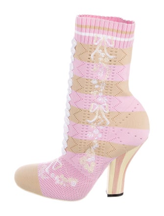 Fendi Pequin Pattern Sock Boots