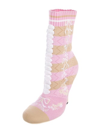 Fendi Pequin Pattern Sock Boots