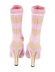 Fendi Pequin Pattern Sock Boots