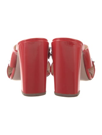 Fendi Patent Leather Studded Accents Slides