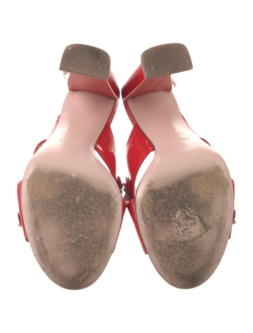 Fendi Patent Leather Studded Accents Slides