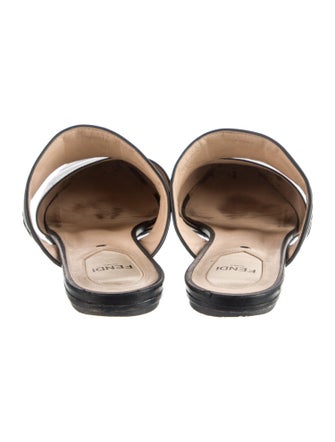 Fendi Zucca FF Logo Leather Mules