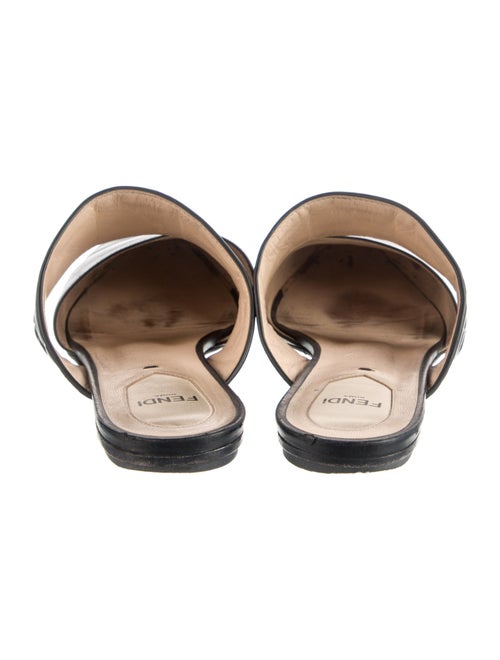Fendi Zucca FF Logo Leather Mules