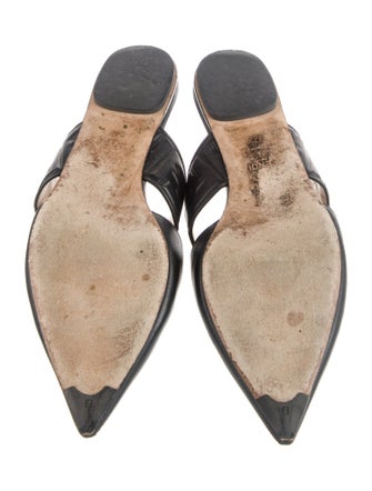 Fendi Zucca FF Logo Leather Mules