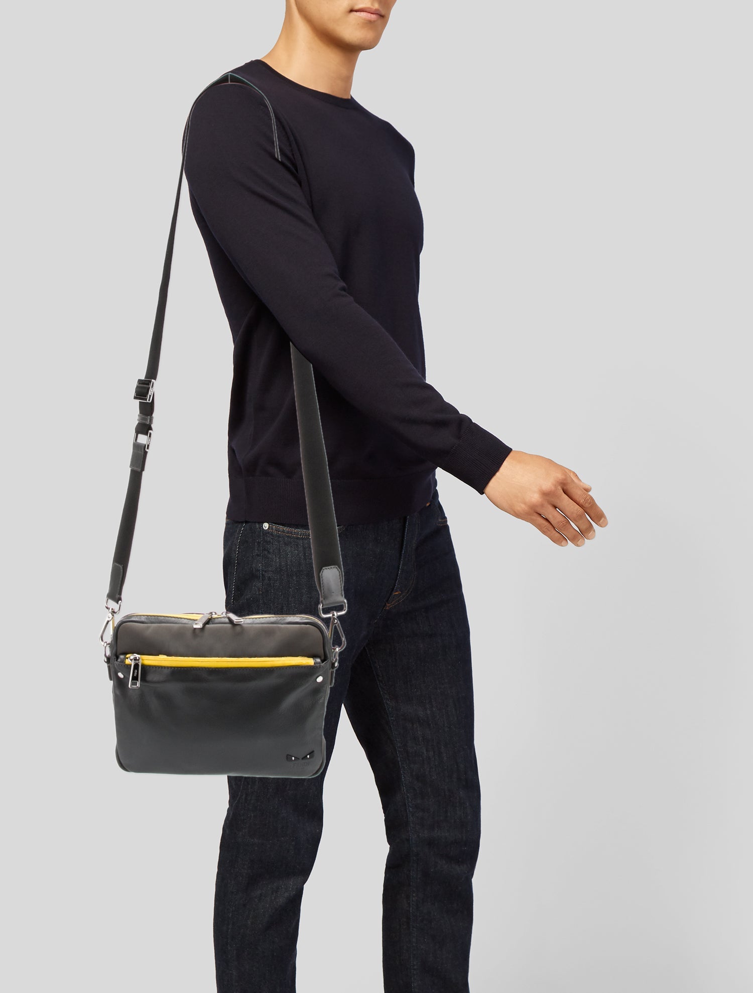 Fendi Leather Messenger Bag Vintage