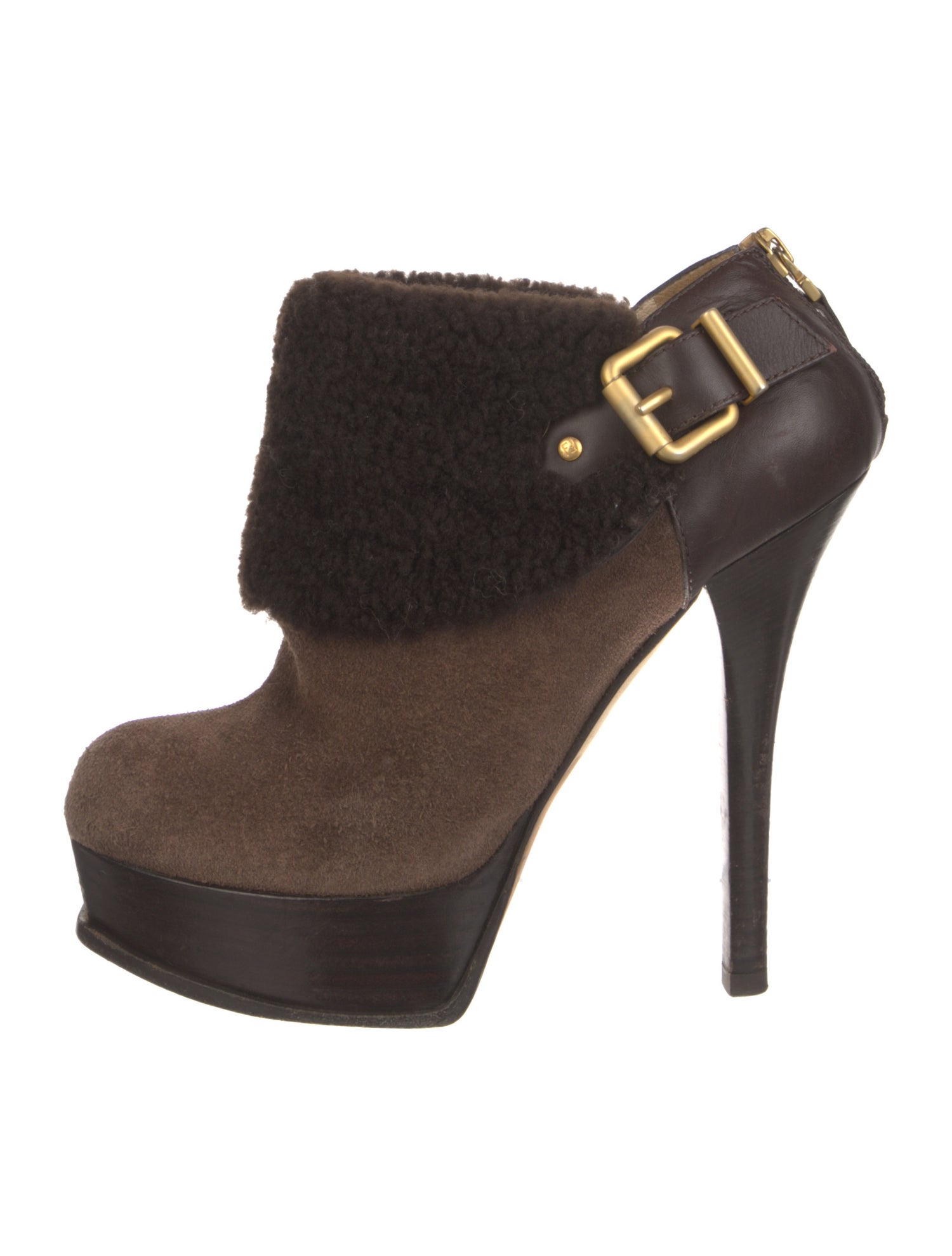 Fendi Suede Colorblock Pattern Slingback Pumps