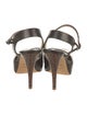 Fendi Zucca FF Logo Leather Slingback Sandals