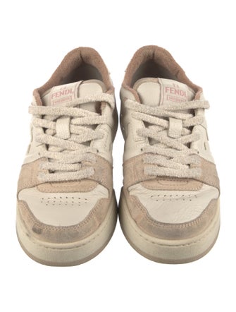 Fendi Leather Printed Sneakers