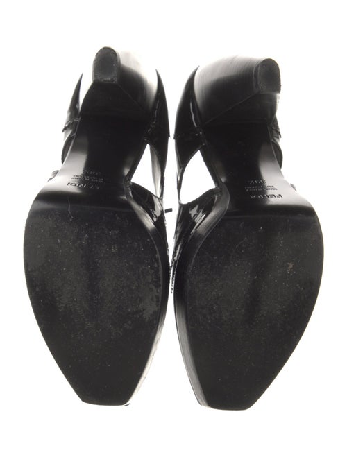 Fendi Patent Leather Cutout Accent Slingback Pumps