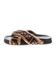 Fendi Zucca FF Logo Leather Slides