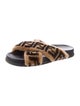 Fendi Zucca FF Logo Leather Slides