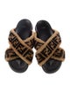 Fendi Zucca FF Logo Leather Slides
