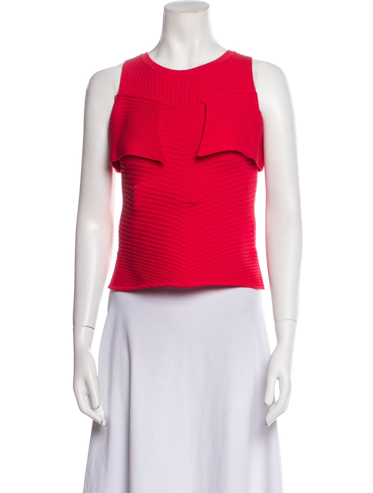 Fendi Crew Neck Sleeveless Crop Top