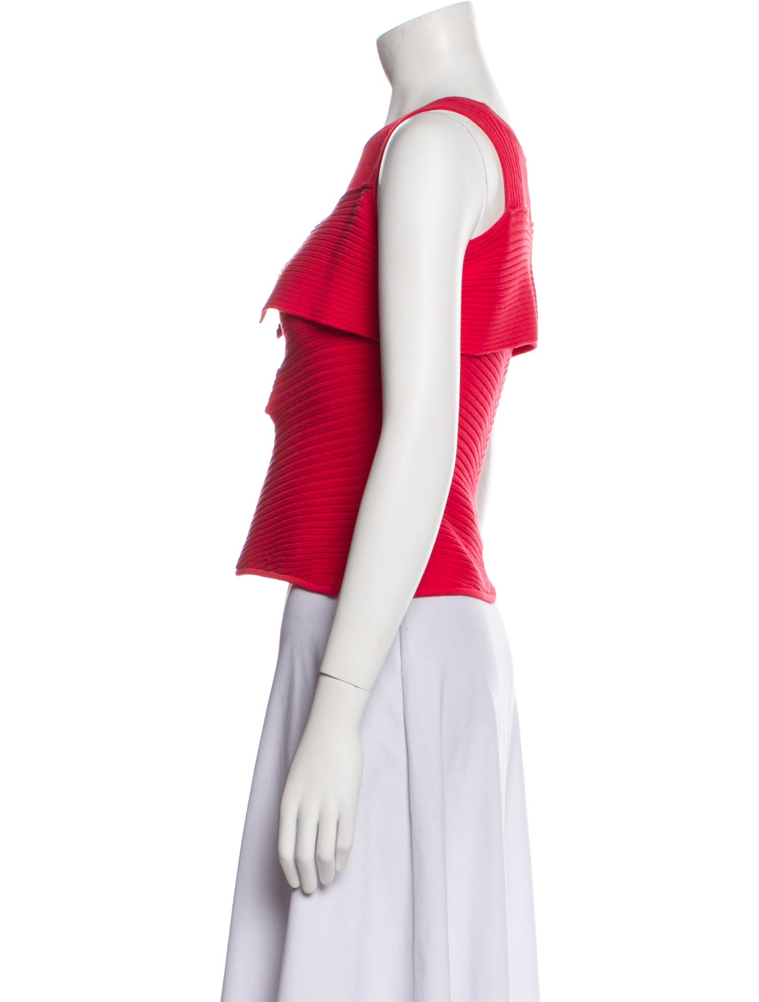 Fendi Crew Neck Sleeveless Crop Top