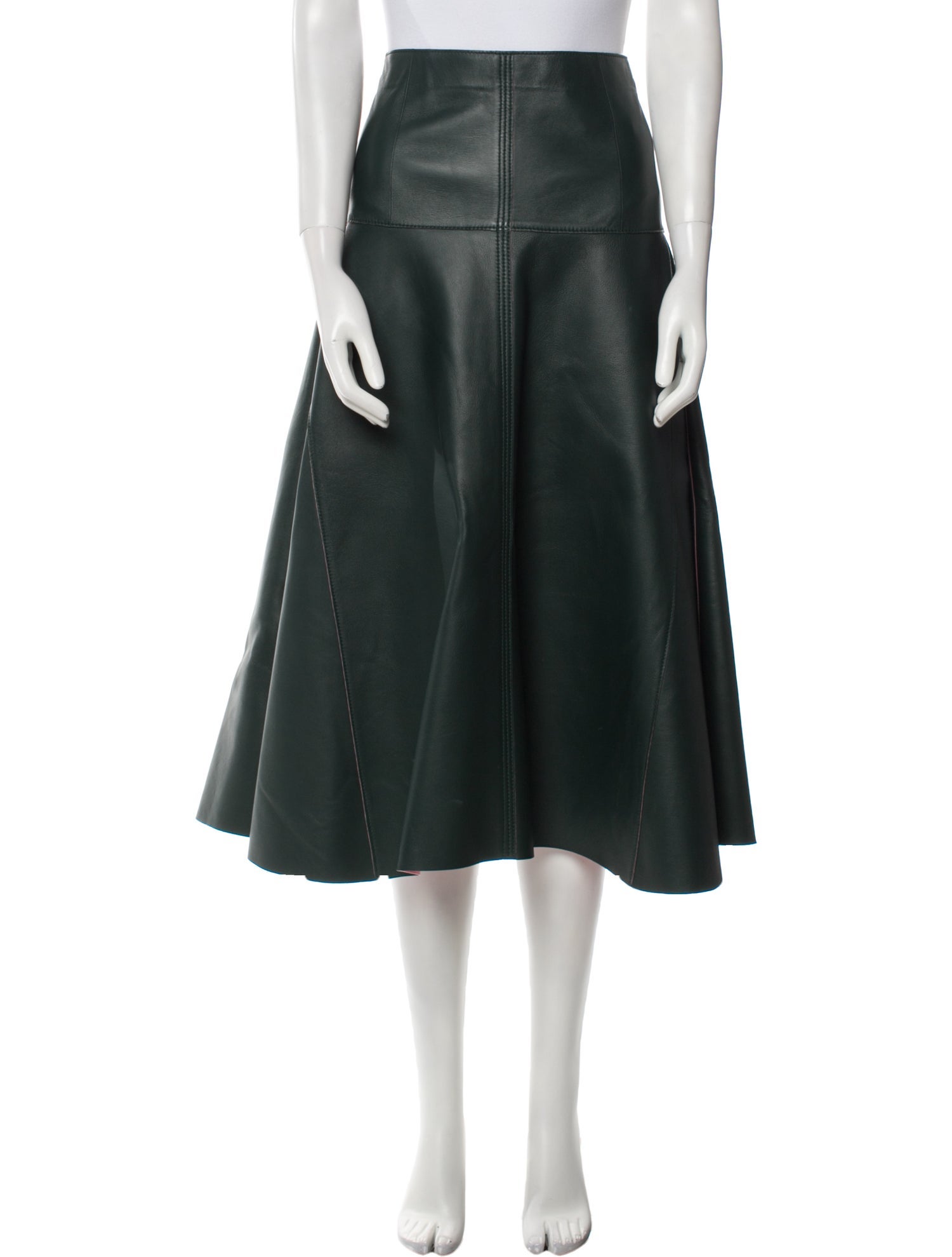 Fendi Lamb Leather Midi Length Skirt