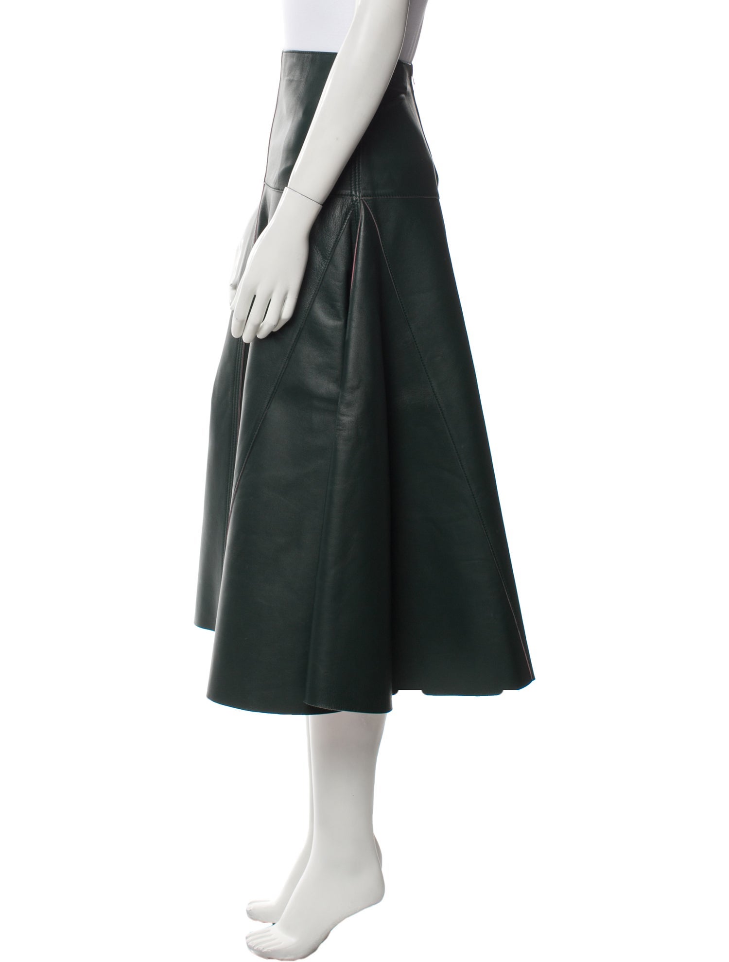 Fendi Lamb Leather Midi Length Skirt