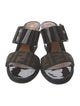 Fendi Zucca FF Logo Patent Leather Slides