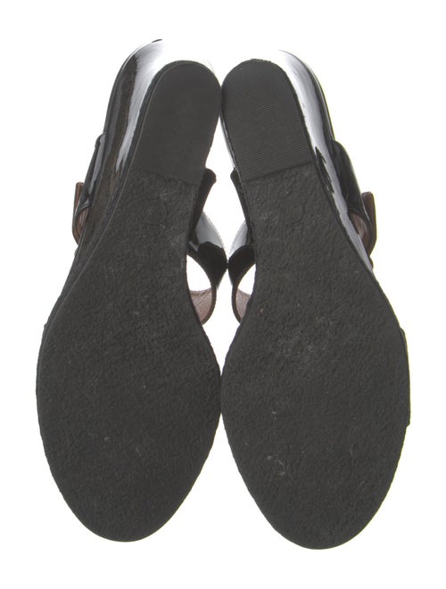 Fendi Zucca FF Logo Patent Leather Slides