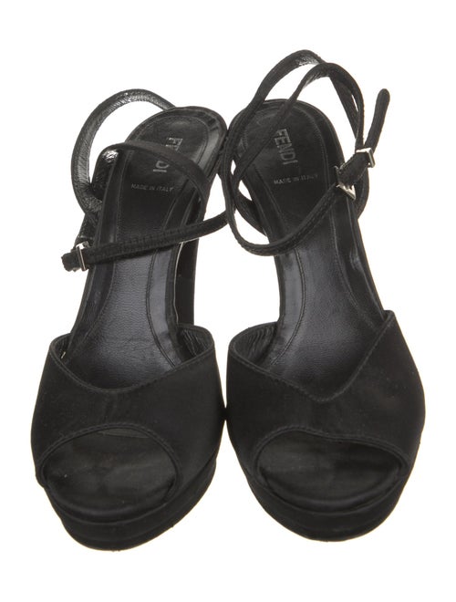 Fendi Zucca FF Logo Satin Sandals