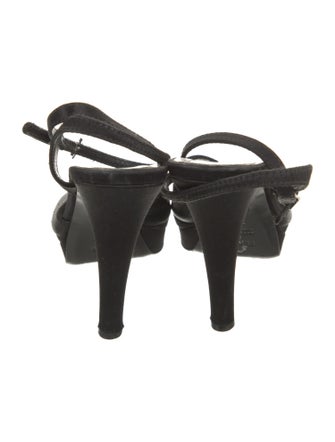 Fendi Zucca FF Logo Satin Sandals