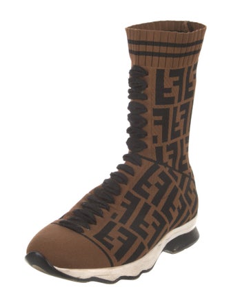 Fendi Zucca FF Logo Printed Sock Sneakers