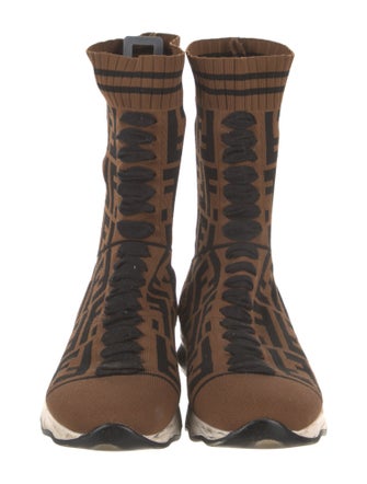 Fendi Zucca FF Logo Printed Sock Sneakers