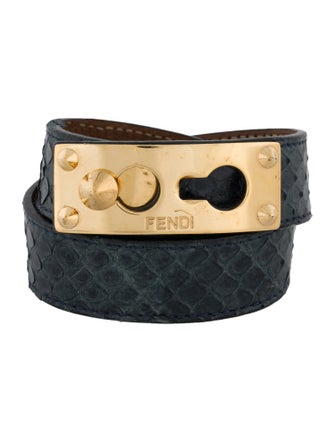 Fendi Leather Double Wrap Bracelet