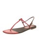 Fendi Zucca FF Logo Leather T-Strap Sandals