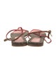 Fendi Zucca FF Logo Leather T-Strap Sandals