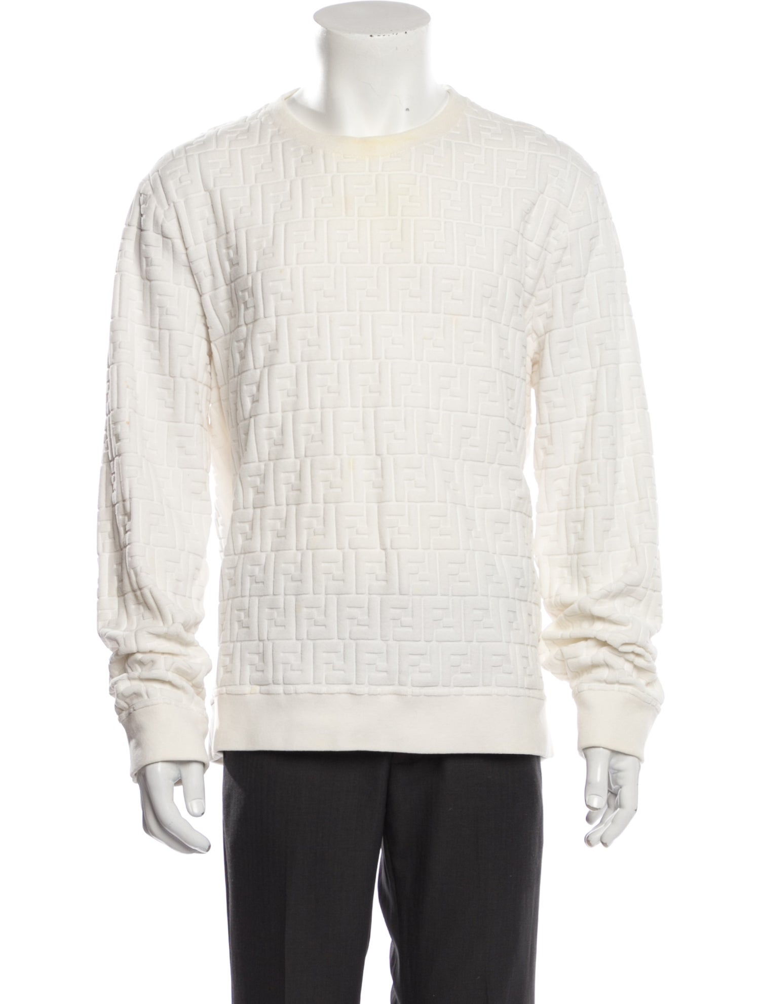 Fendi Zucca FF Logo Crew Neck Sweatshirt