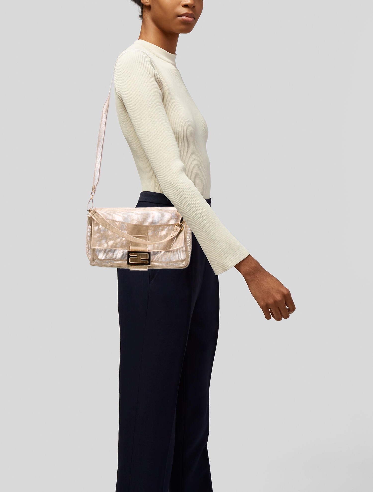 Fendi Raffia Needlepoint Your Own Baguette w/ Tags - Neutrals