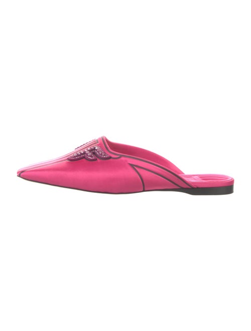 Fendi Satin Crystal Embellishments Mules