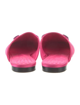 Fendi Satin Crystal Embellishments Mules