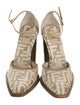 Fendi Zucca FF Logo Velvet D'Orsay Pumps