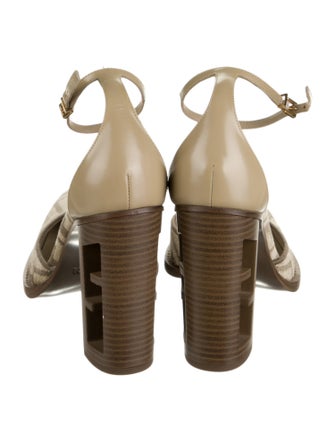 Fendi Zucca FF Logo Velvet D'Orsay Pumps